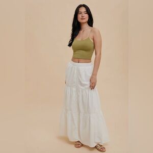 In Loom Cotton Lace Maxi Skirt White